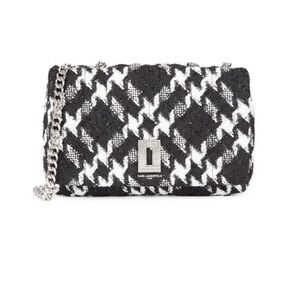 NEW Karl Lagerfeld Black and White Houndstooth Women's Shoulder Bag